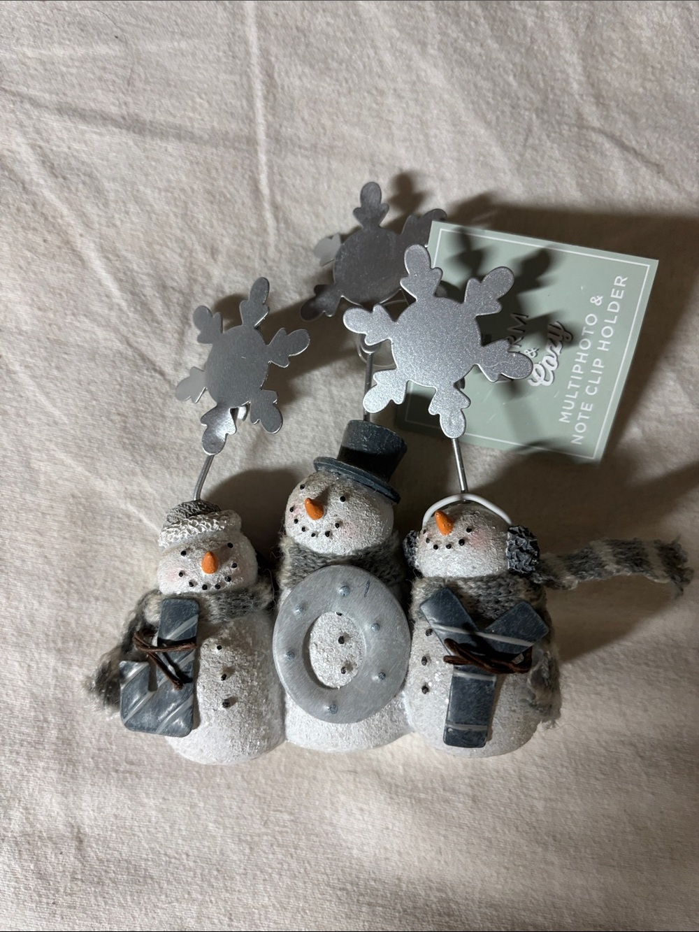 NWT Holiday Snowman Trio Note Clip Holder